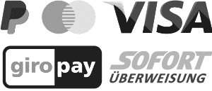 Zahlungsmehtoden Paypal MasterCard Visa GiroPay SofortÜberweisung